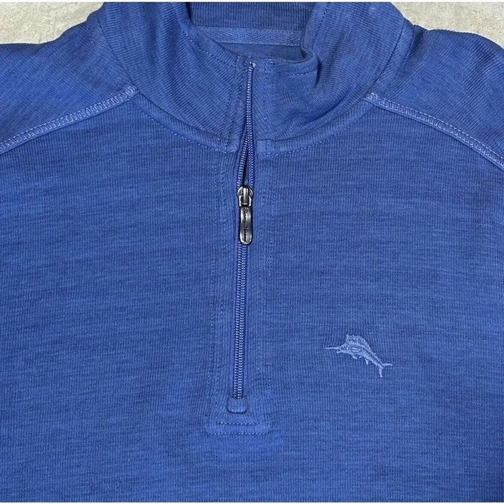 Tommy Bahama Casual 1/4 Zip Sweatshirt Pullover Dockside Blue Men's Sz Small